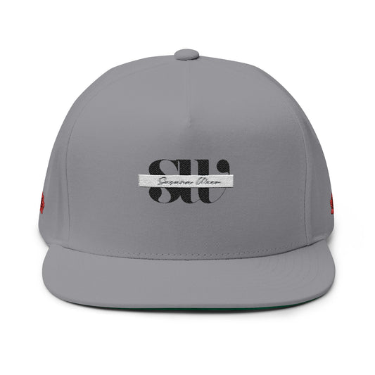 Embroidered 'SH' Distressed Flat Bill Cap