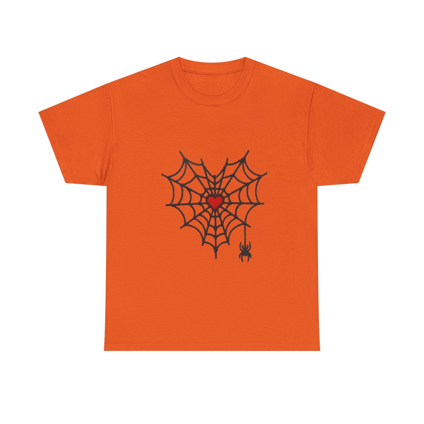 T-Shirt — Spider Web Heart Graphic Tee (Cute Halloween Love Design)