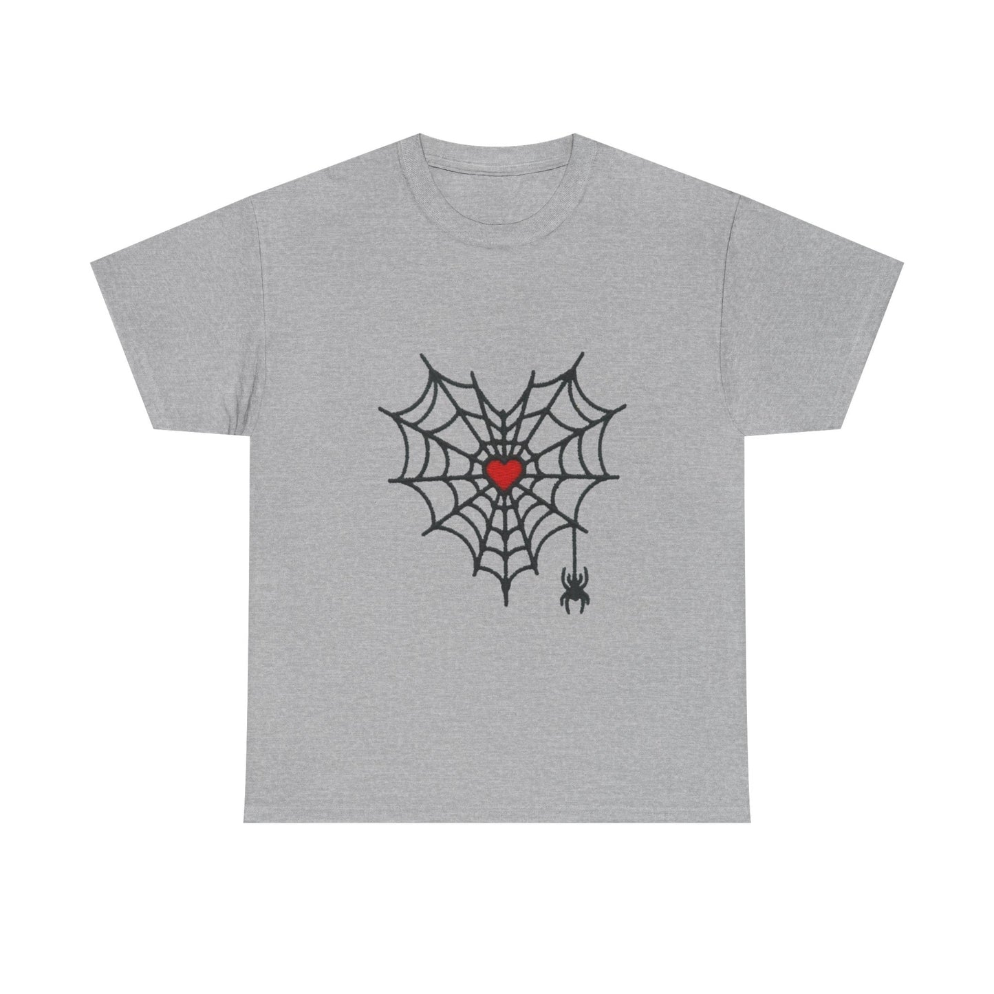 T-Shirt — Spider Web Heart Graphic Tee (Cute Halloween Love Design)
