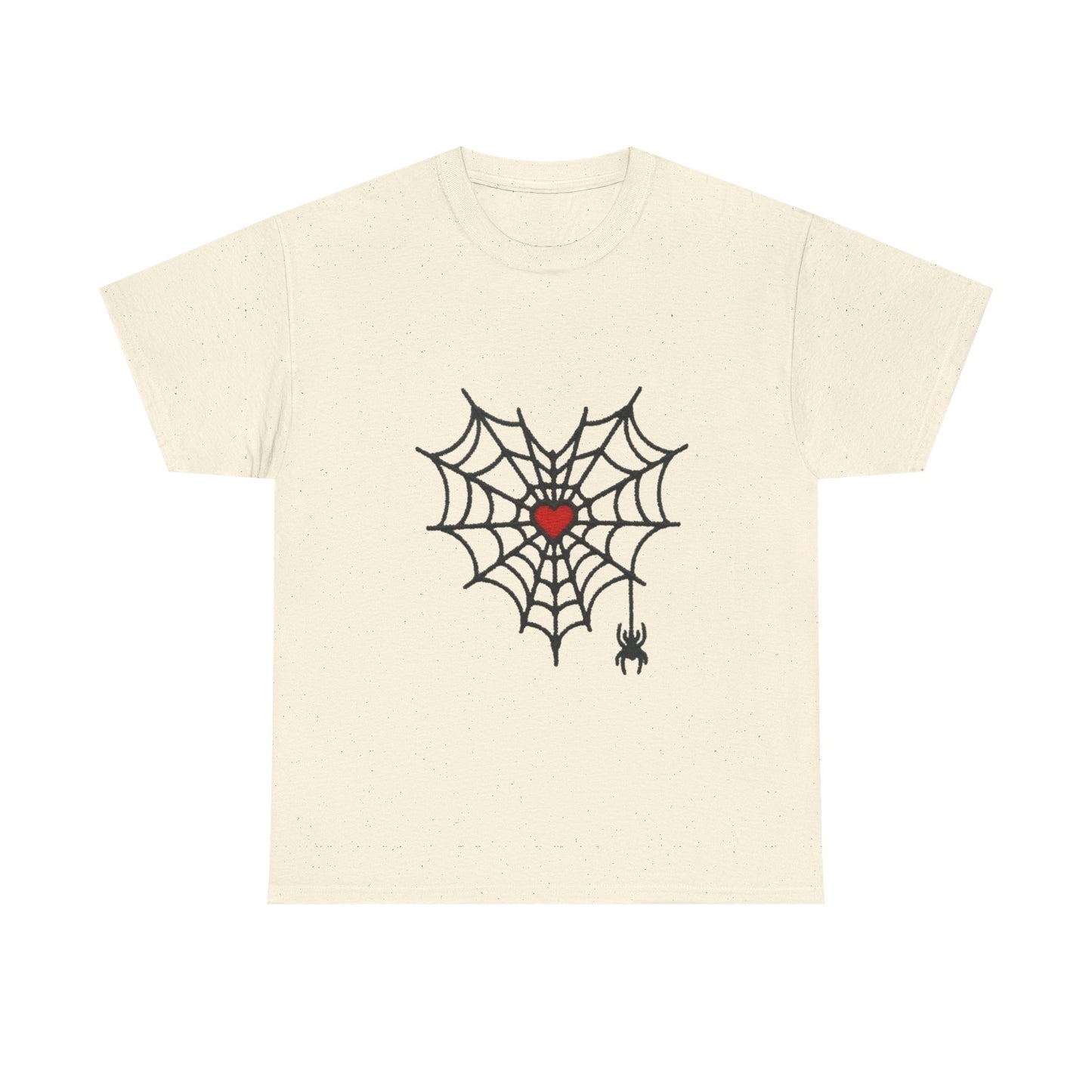T-Shirt — Spider Web Heart Graphic Tee (Cute Halloween Love Design)