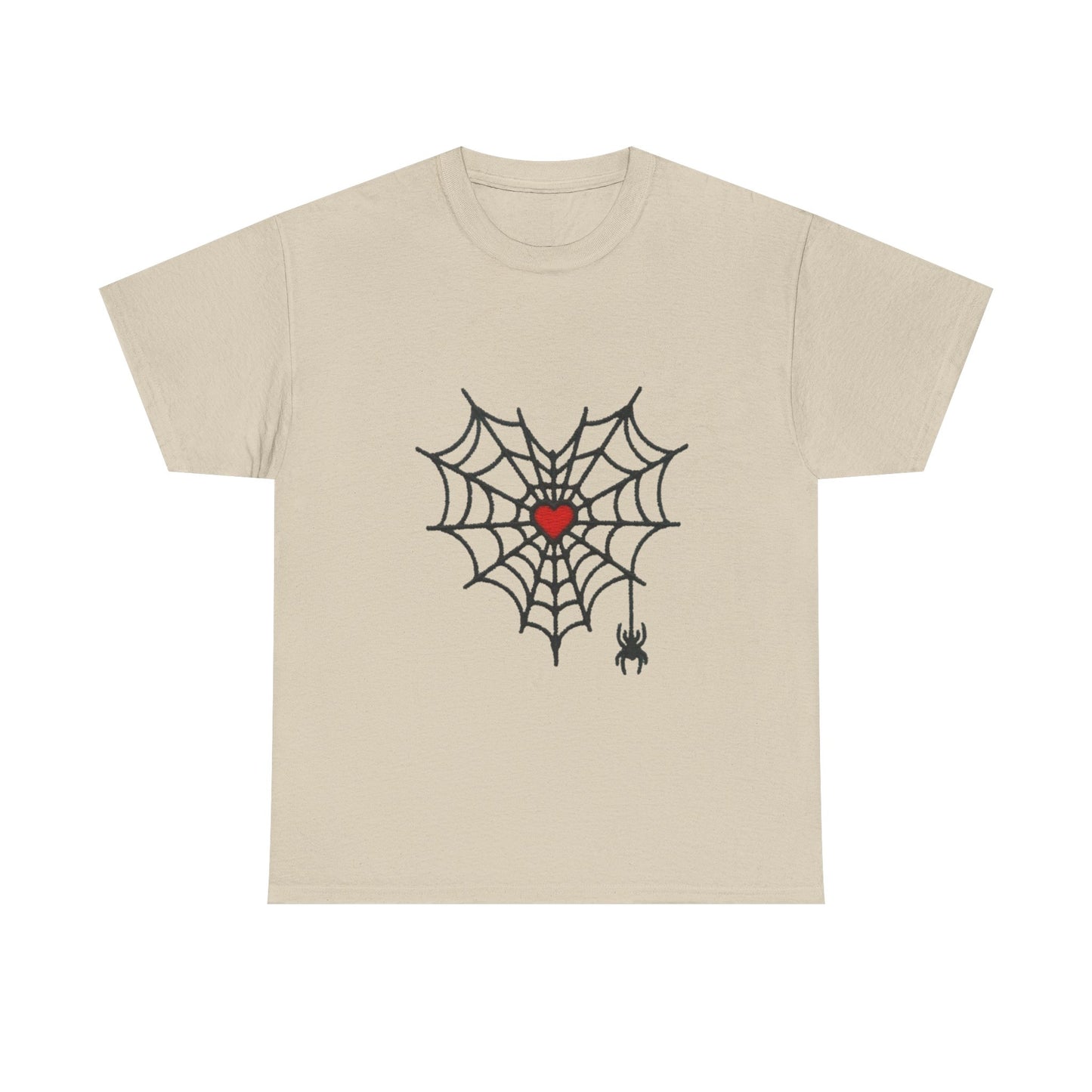 T-Shirt — Spider Web Heart Graphic Tee (Cute Halloween Love Design)