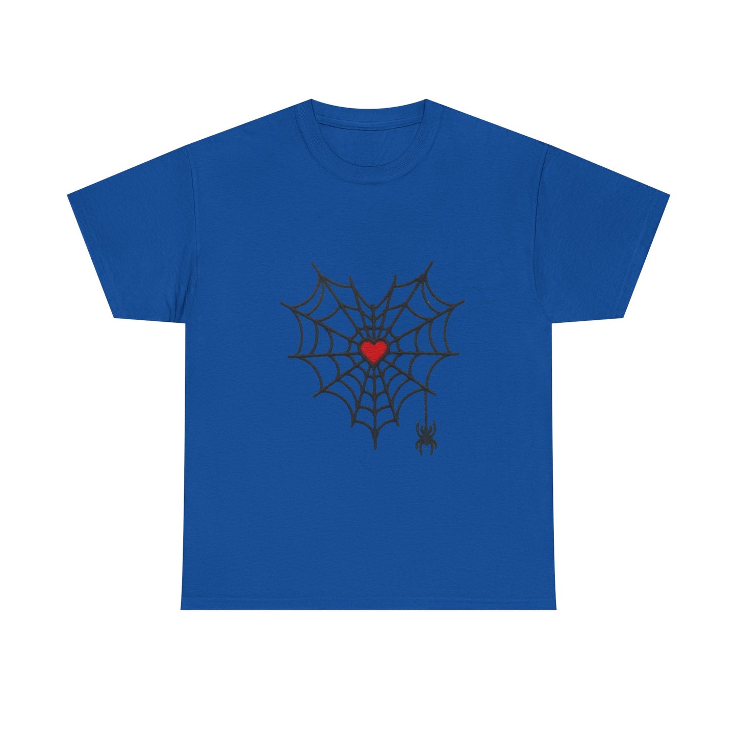 T-Shirt — Spider Web Heart Graphic Tee (Cute Halloween Love Design)