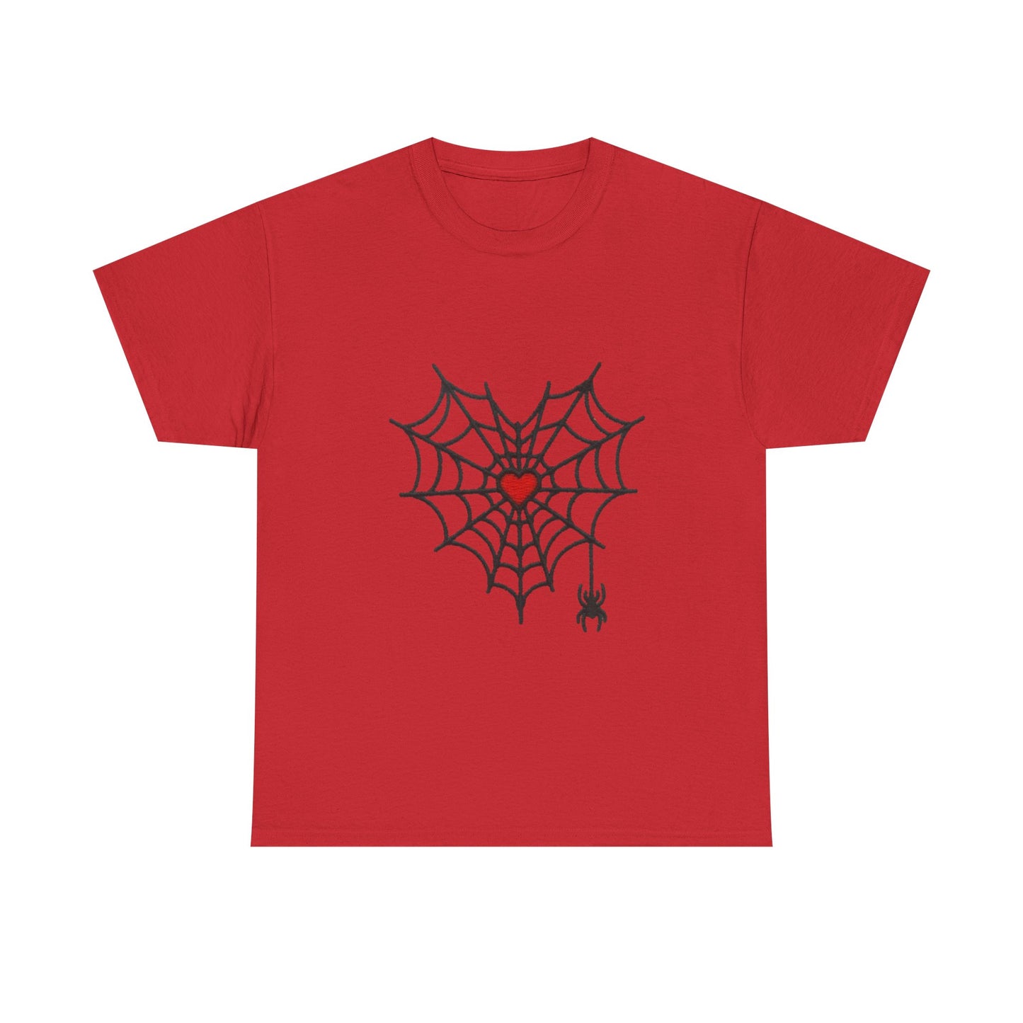 T-Shirt — Spider Web Heart Graphic Tee (Cute Halloween Love Design)
