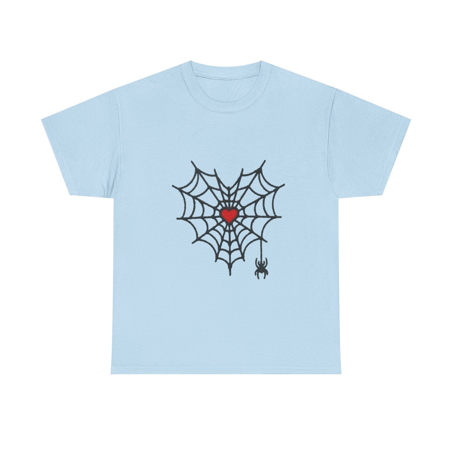 T-Shirt — Spider Web Heart Graphic Tee (Cute Halloween Love Design)
