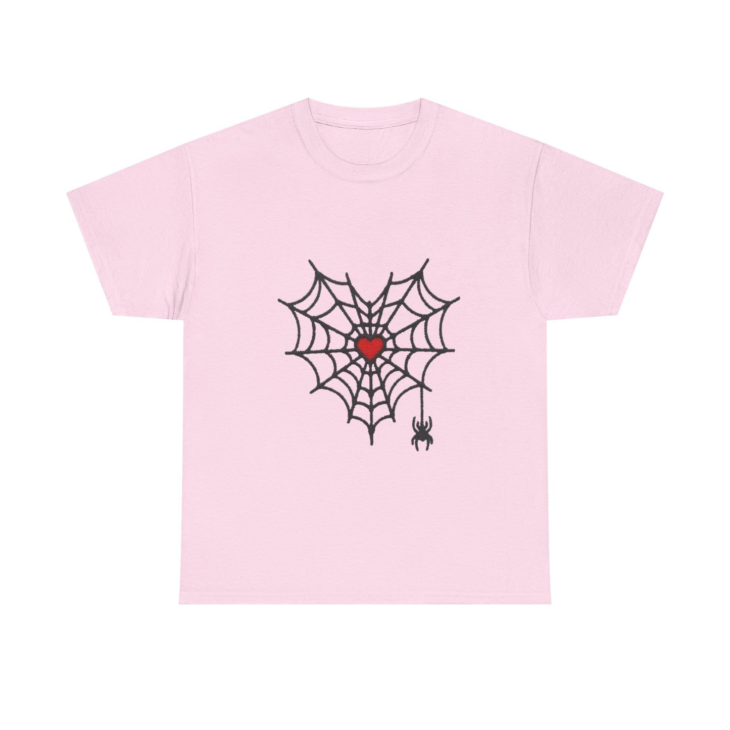 T-Shirt — Spider Web Heart Graphic Tee (Cute Halloween Love Design)
