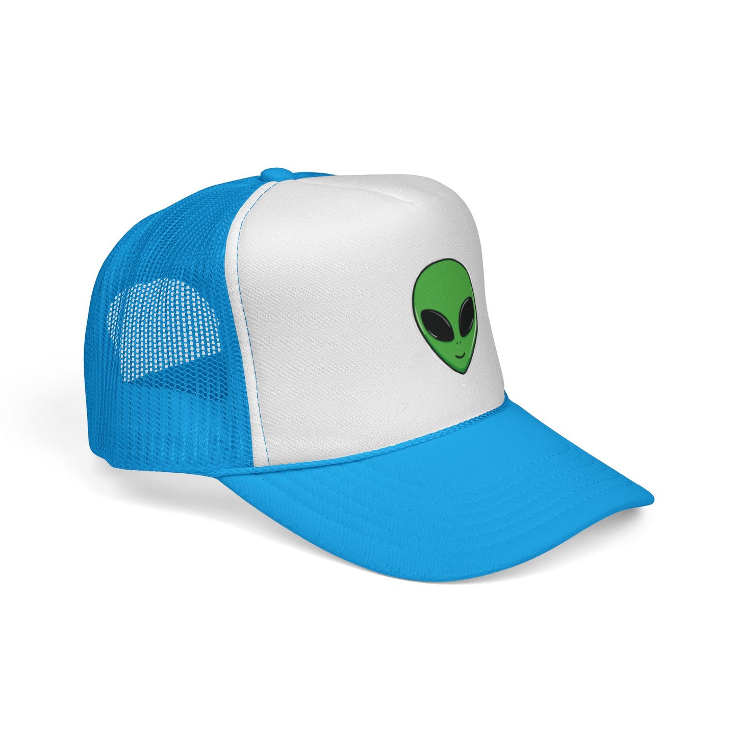 Green Alien Trucker Hat – Cute UFO Alien Face Mesh Cap