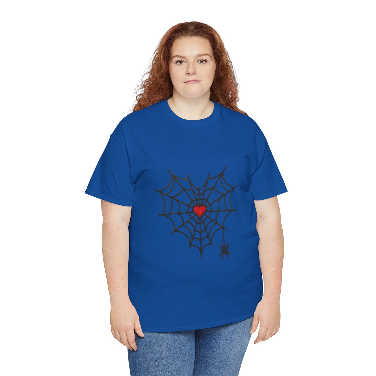 T-Shirt — Spider Web Heart Graphic Tee (Cute Halloween Love Design)