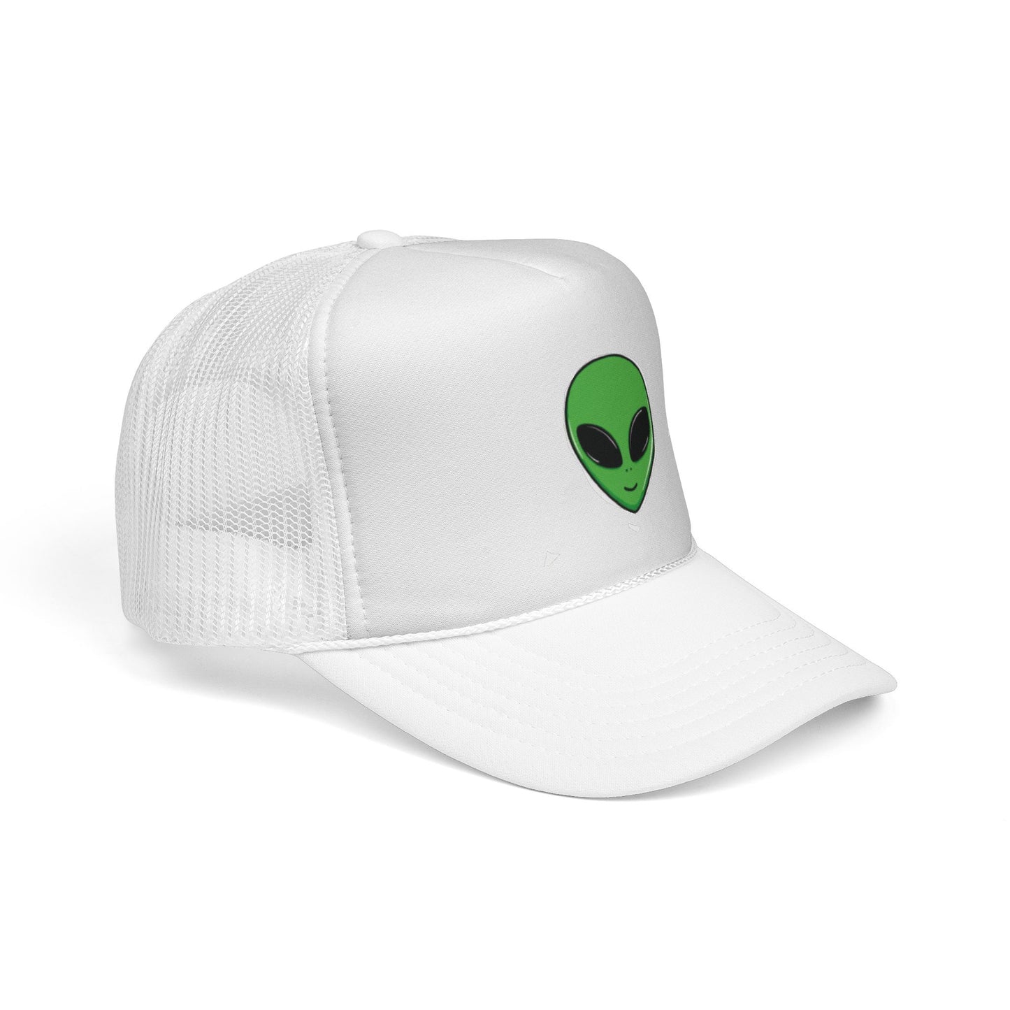 Green Alien Trucker Hat – Cute UFO Alien Face Mesh Cap