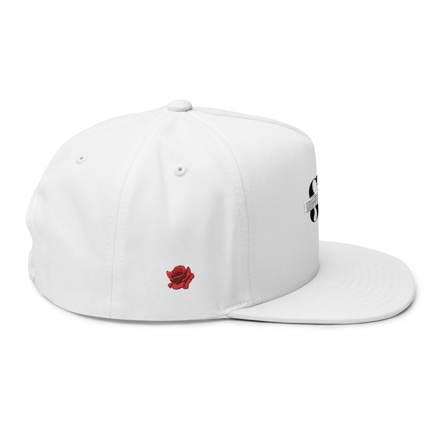 Embroidered 'SH' Distressed Flat Bill Cap