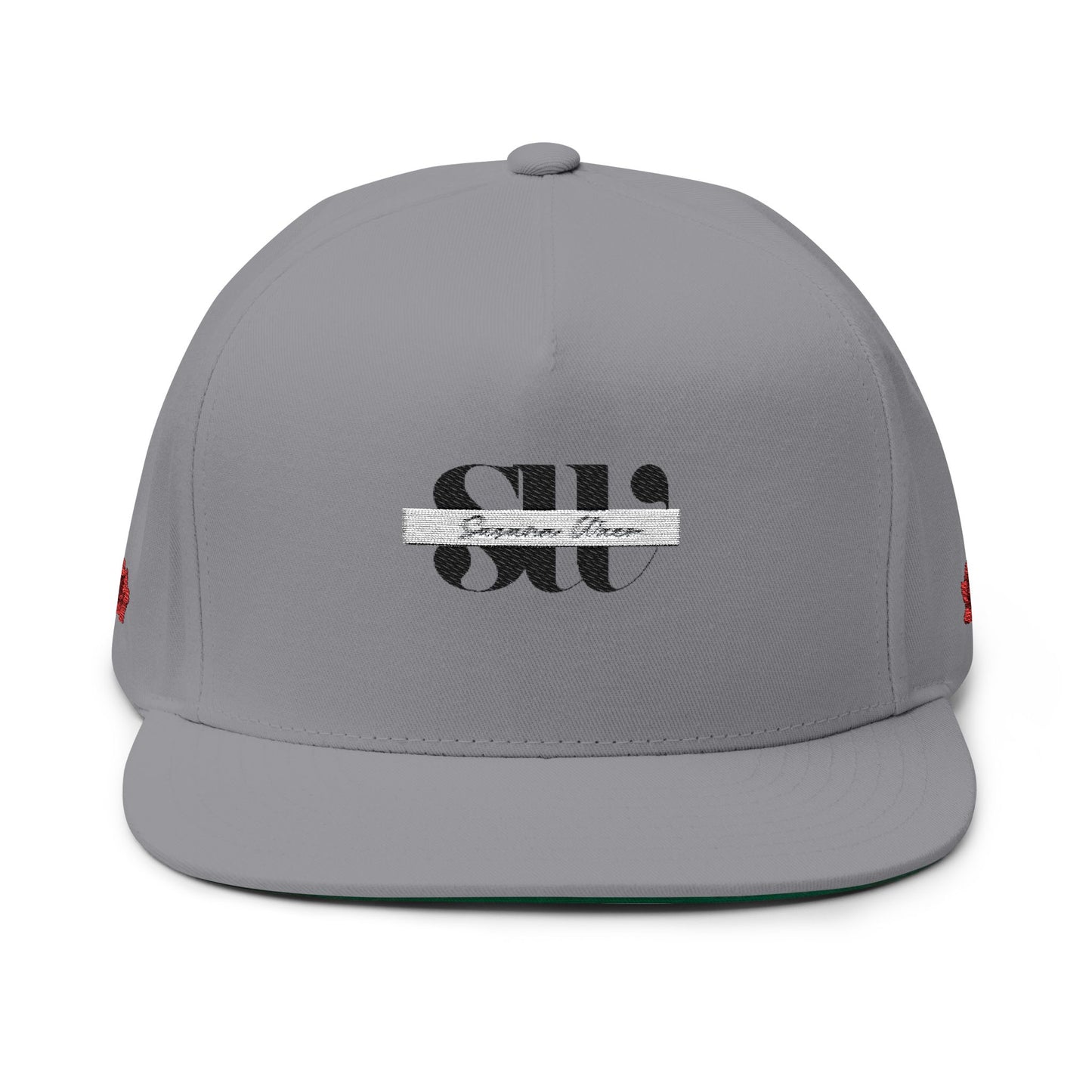 Embroidered 'SH' Distressed Flat Bill Cap