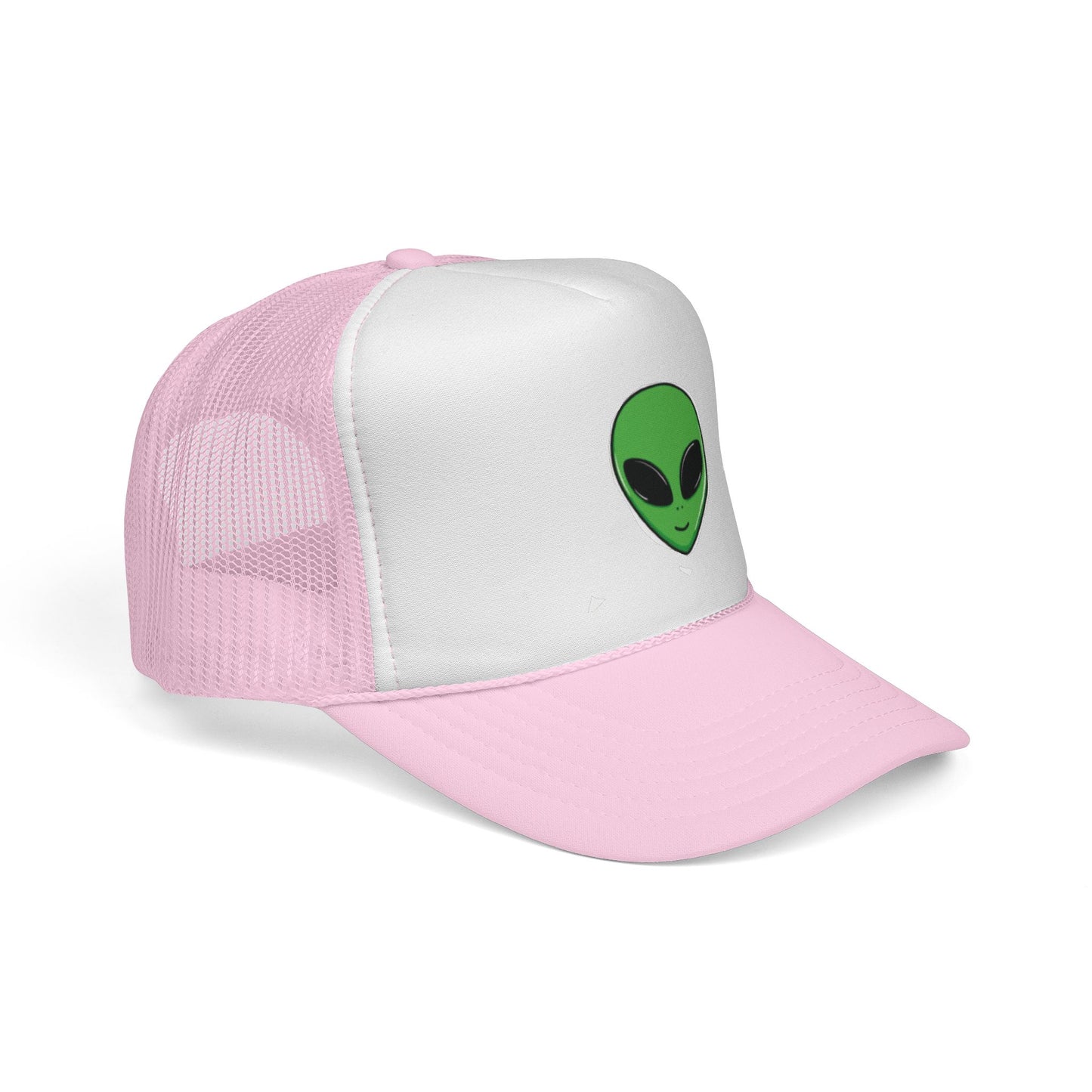 Green Alien Trucker Hat – Cute UFO Alien Face Mesh Cap